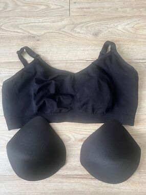 Black Knix Seamless Wireless Sleep Bra with Removable Cups XXXL